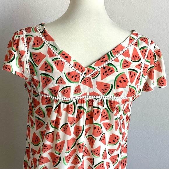 SUMMER CLOSEOUT ☀️ \Anthropologie\ Maeve Watermelon Shirt - Picture 10 of 14